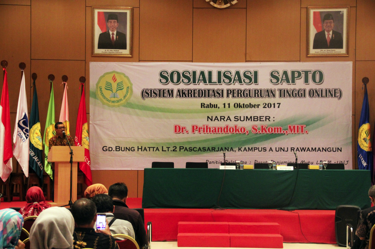 SOSIALISASI SISTEM AKREDITASI PERGURUAN TINGGI ONLINE (SAPTO)